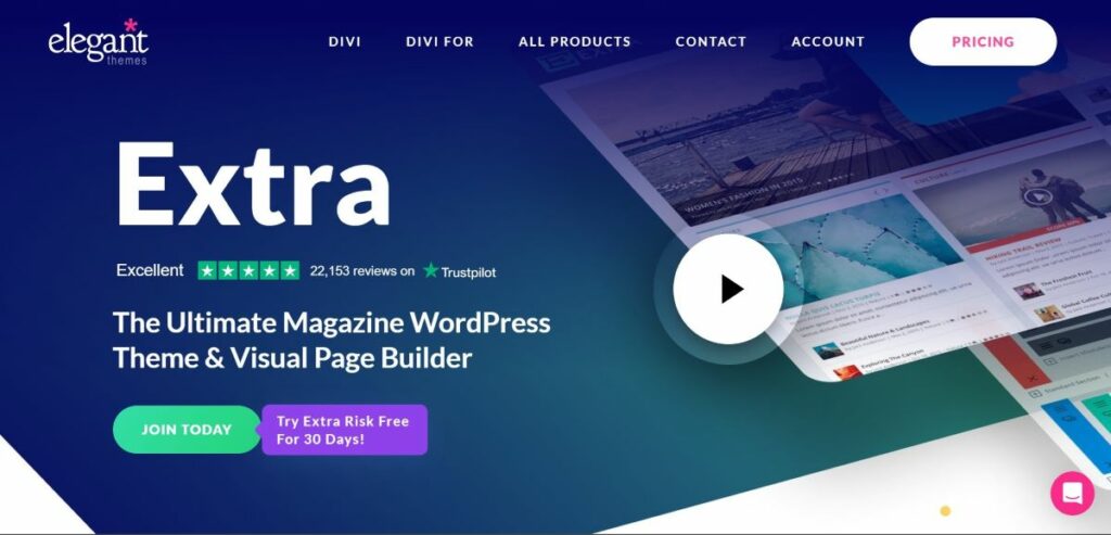 Premium wordpress theme Extra
