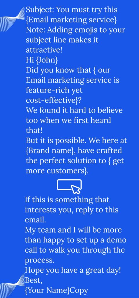 Cold Email Marketing: 10 Best Tips in 2024 4 cold email marketing template