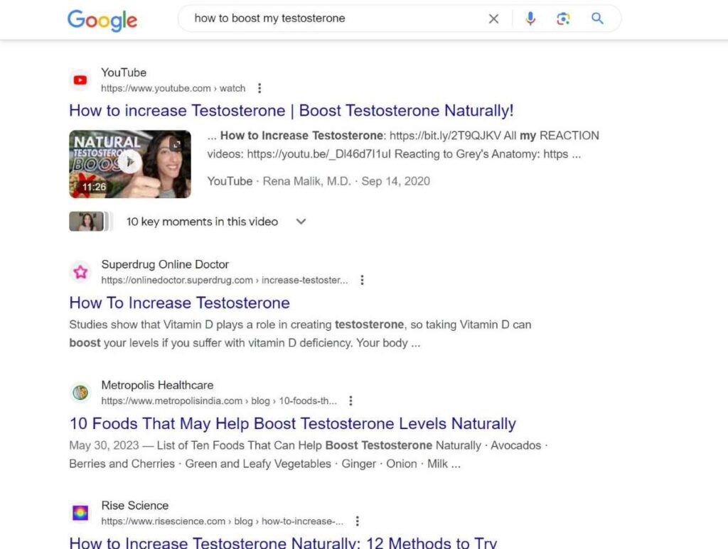 SERP to find long-tail keyword strategy