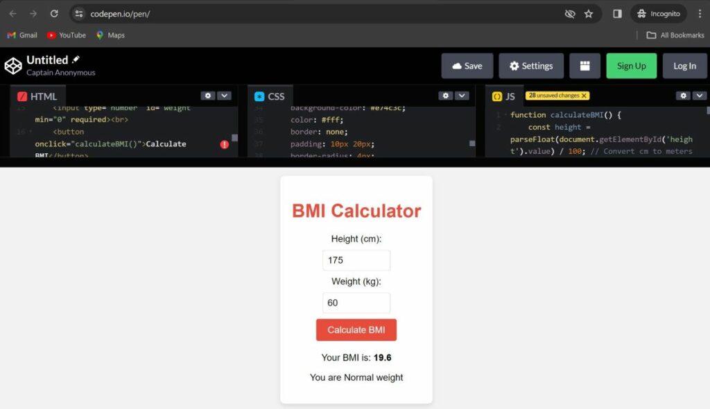 Tools loved by Google: BMI calculator
