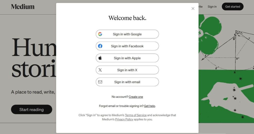 bloggin on medium (sign up)